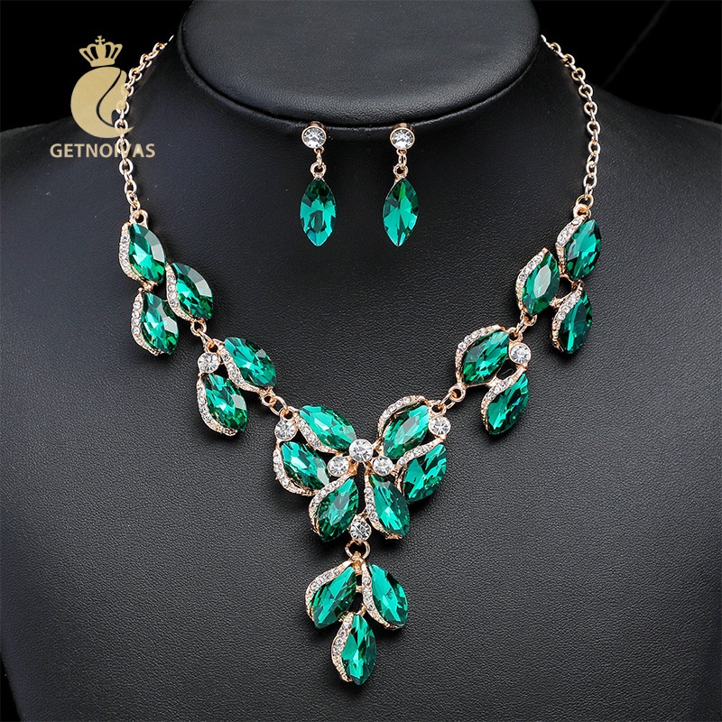 Đá quý nhân tạo bông tai vòng cổ bộ treo vòng cổ bông tai dangle