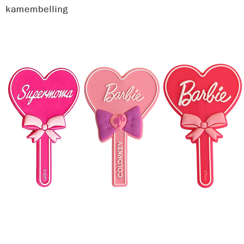 Kamembelling barbie gương cầm tay barbie sê-ri dễ thương màu hồng hình trái tim gương cầm tay phim hoạt hình nhập vai thư cầm tay gương trang điểm en