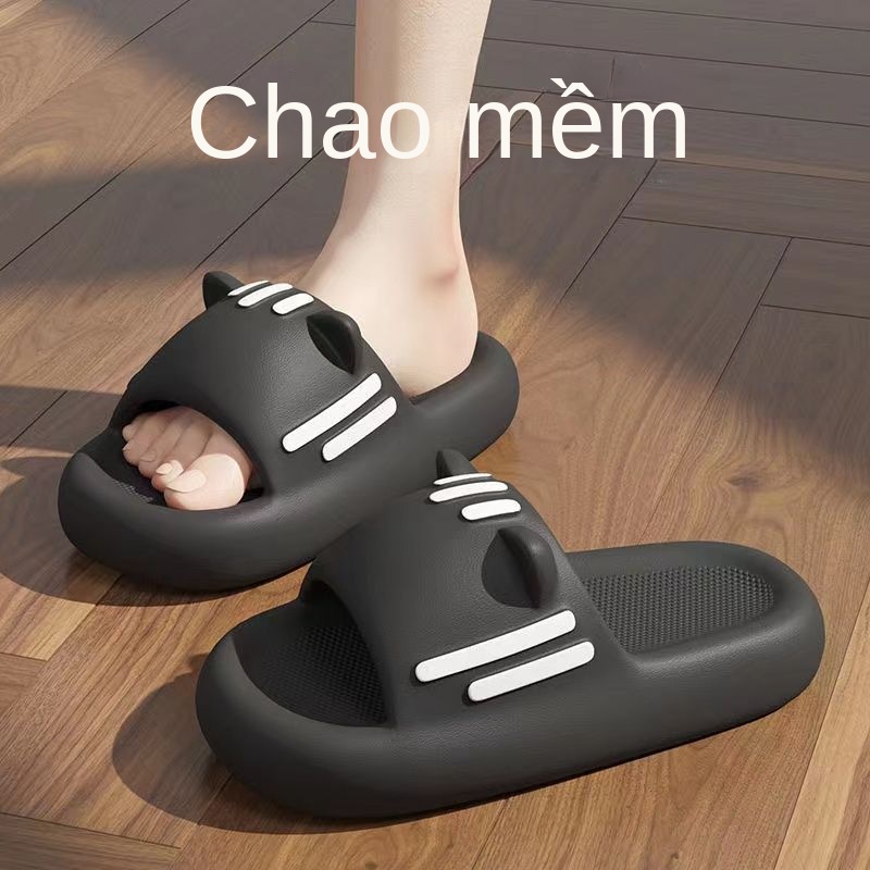 Dép Đi Trong Nhà Mùa Hè Đế Dày Chống Trượt Hình Tai Mèo Cho Nữ
