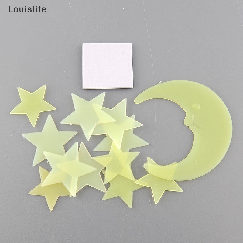 Louislife phim hoạt hình ngôi sao mặt trăng dạ quang phát sáng trong bóng tối hình dán tường nhựa trẻ em decal wsd