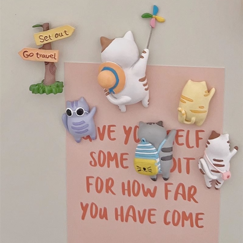 Nam châm tủ lạnh mèo dễ thương mini cartoon tủ lạnh nam châm quà tặng sinh nhật cho trẻ em