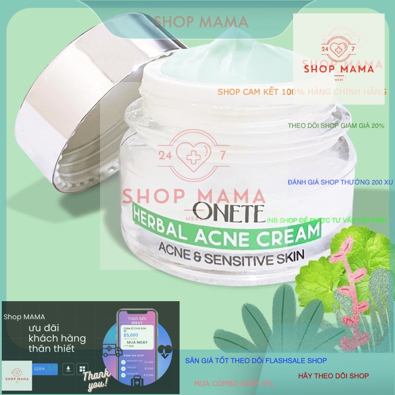 Kem mụn Onete thảo dược 20g giảm mụn mờ thâm mờ sẹo