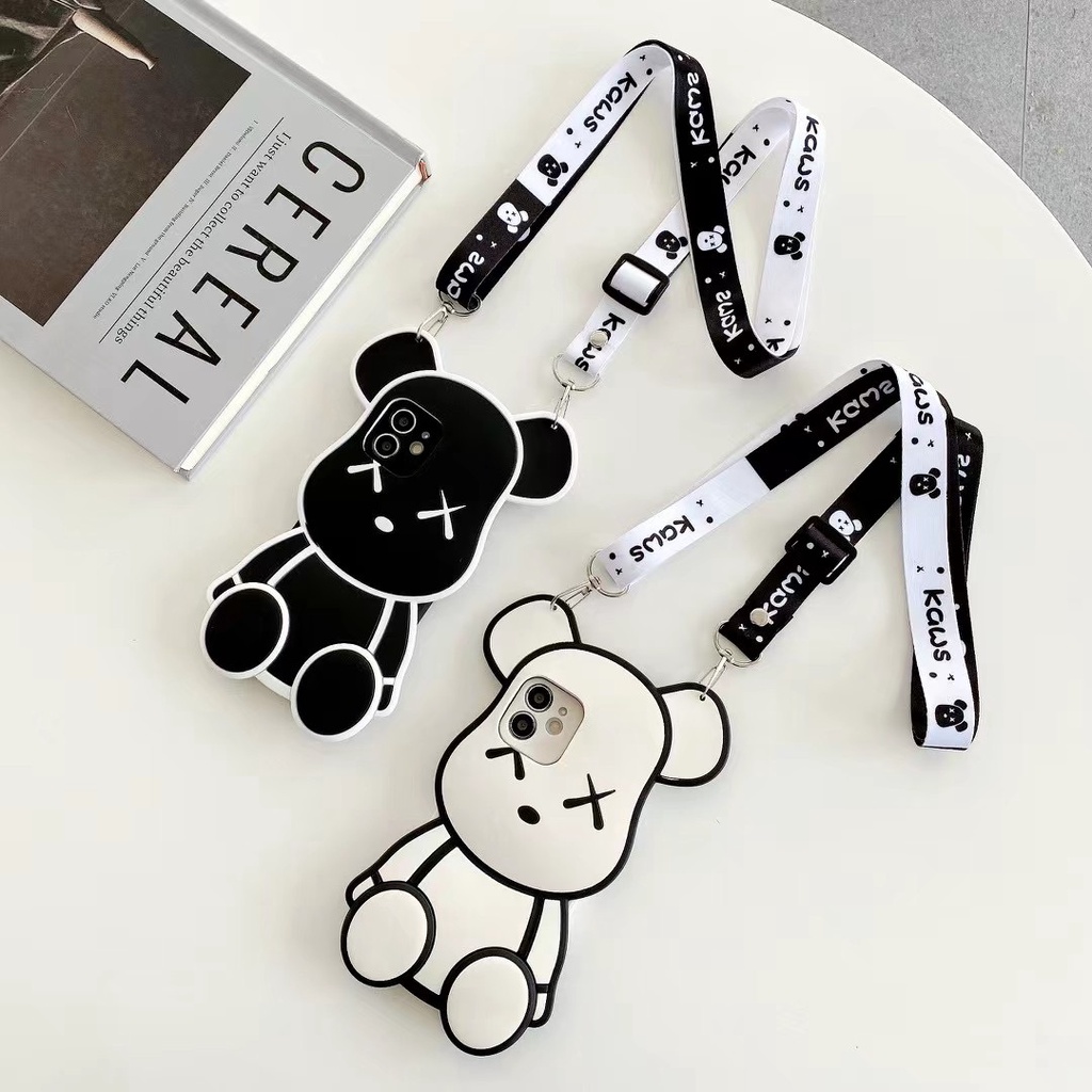 Oppo a95 a94 a93 a92 a72 a55 a54 a74 a5s a3s a16 a17k a12 a15 a53 a33 a31 a57 a77 a96 a98 a73 a5 a9 a78 dễ thương bạo lực gấu xu hướng phong cách thiết kế độc đáo vỏ điện thoại di động silicon mềm