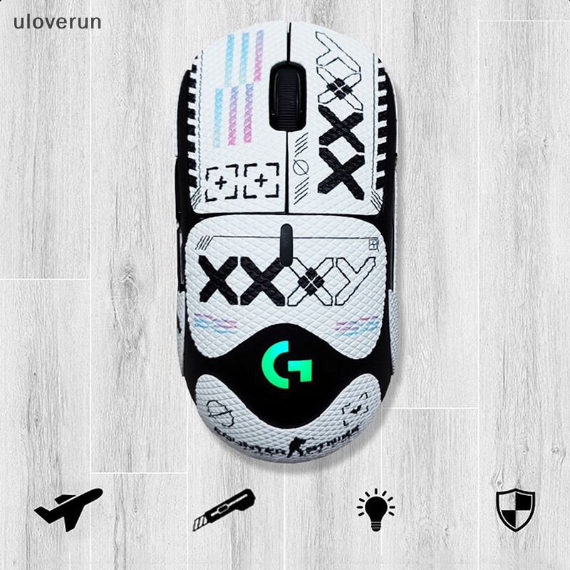 Uloverun mouse grip tape skate handmade sticker non slip suck sweat for logitech g pro x superlight wireless mouse vn
