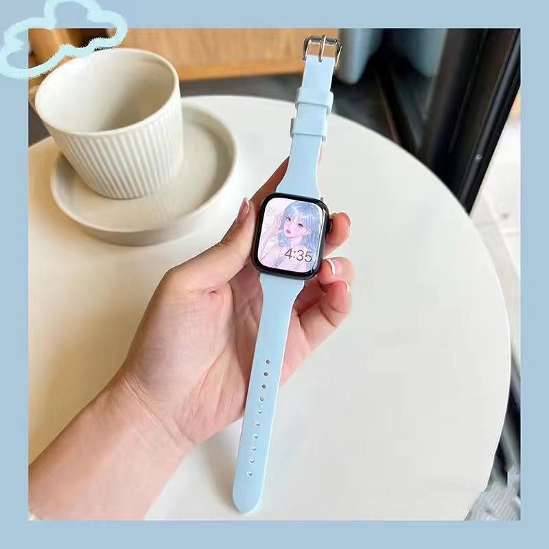 Dây Đeo Silicon Sắc phụ nữ mảnh mai eo nhỏ Cho Đồng Hồ Thông Minh Apple Watch ultra 8 7 6 5 4 45mm 41mm 44mm 40mm 49mm