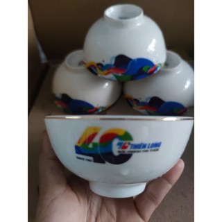 Bộ 10 chén sứ viền vàng minh long - bộ 10 chén sứ minh long