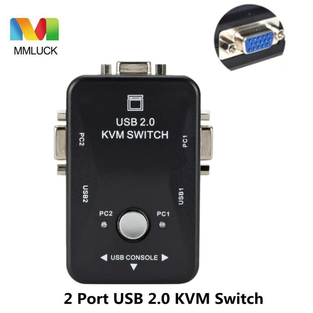 Mmluck 2 cổng vga kvm switch, vga kvm, phím chuột được chia sẻ thuận tiện thao tác đơn giản usb 2.0 cho máy tính / chuột / bàn phím / đĩa u
