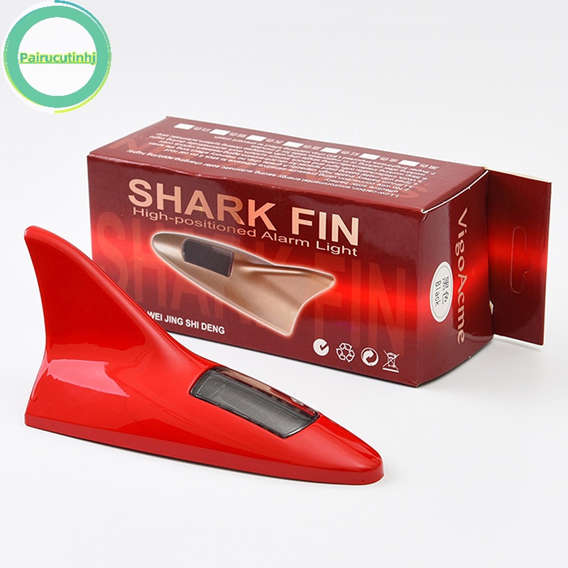 Pairhj universal led light car shark fin antenna với năng lượng mặt trời tín hiệu vô tuyến tự động trên không anten trên mái lái xe đèn cảnh báo an toàn vn