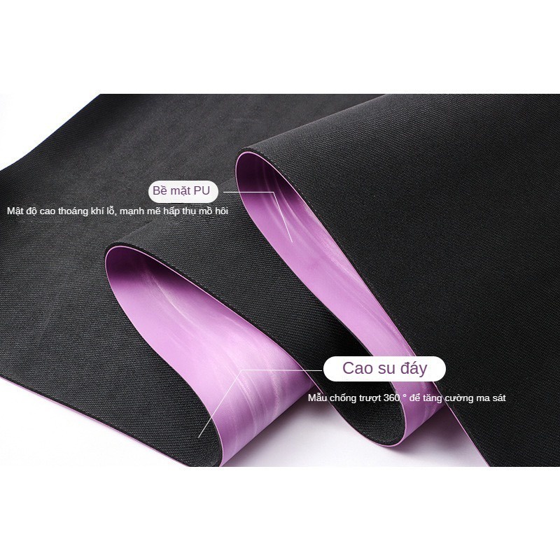 Thương hiệu LULU PU Yoga Mat cao su thiên nhiên chống trơn thấm mồ hôi Yoga Mat ngụy trang nhiều màu cao cấp Gym Mat