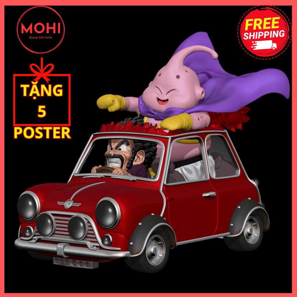 Mô hình Majin Buu và Santa lái xe siêu cute, có hộp màu, cao 13cm - Dragon Ball