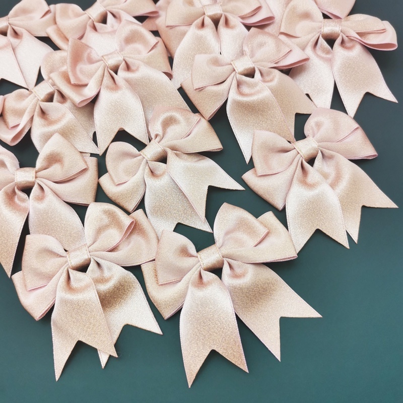 (15 Cái / túi) size7cmx7cm nơ vàng hồng nơ quà tặng bao bì thẻ thủ công làm phụ kiện quần áo