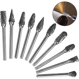 1/8 "shank tungsten carbide burs mũi khoan cho máy cắt phay kim loại carbide dụng cụ quay điện dremel phụ kiện chế biến gỗ
