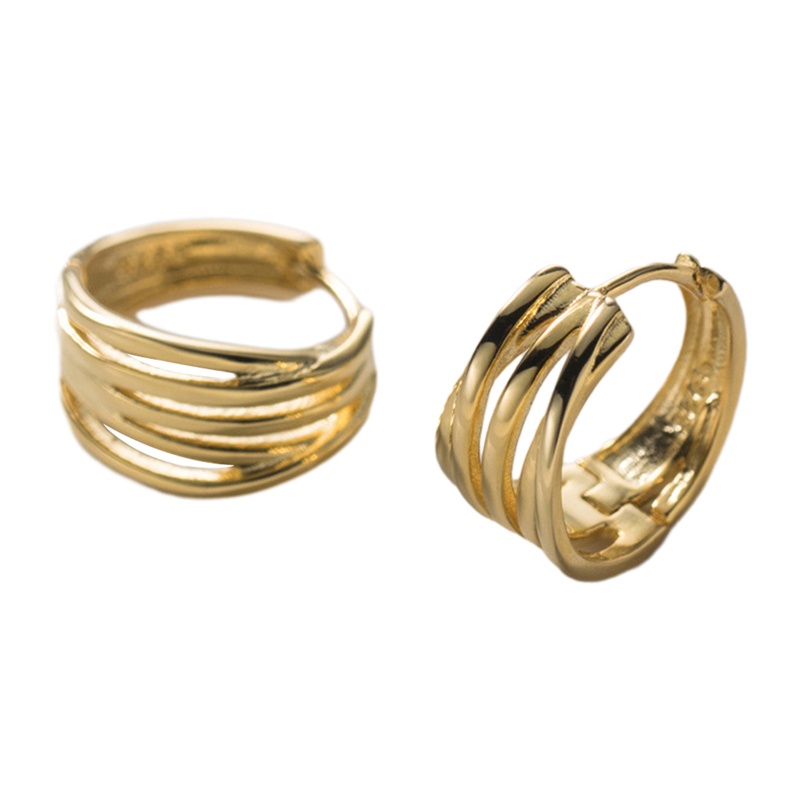 Khuyên Tai Hình Chữ Thập Quấn Chéo Nhiều Lớp