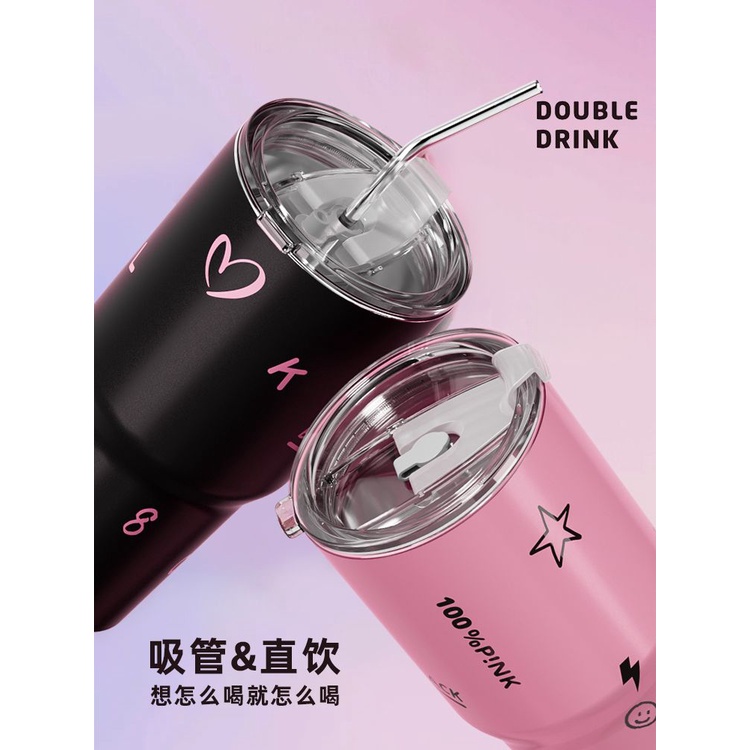 Bình Nước Giữ Nhiệt Dung Tích Lớn 900ml In Hình blackpink Xinh Xắn