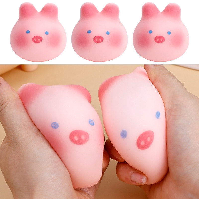 Dễ thương heo con màu hồng căng thẳng nhúm nhạc / đồ chơi trẻ em dành cho người lớn / đồ chơi trẻ em hình động vật sáng tạo và thú vị