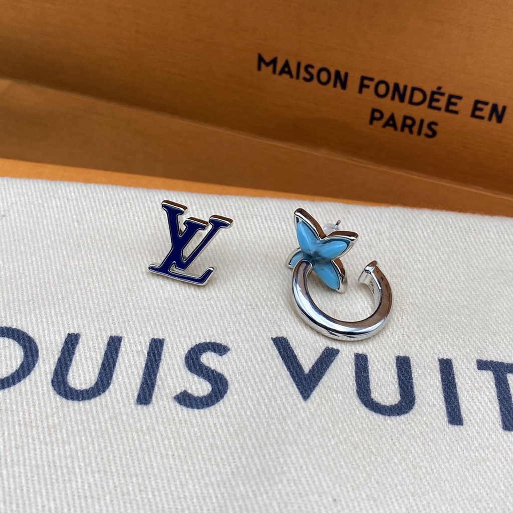 Lv Bông Tai Thép Titan Hình logo Chữ Thời Trang Cho Nữ