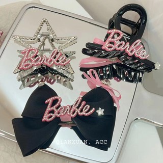 Kẹp tóc barbie ngọt ngào rhinestone nơ cá mập kẹp tóc