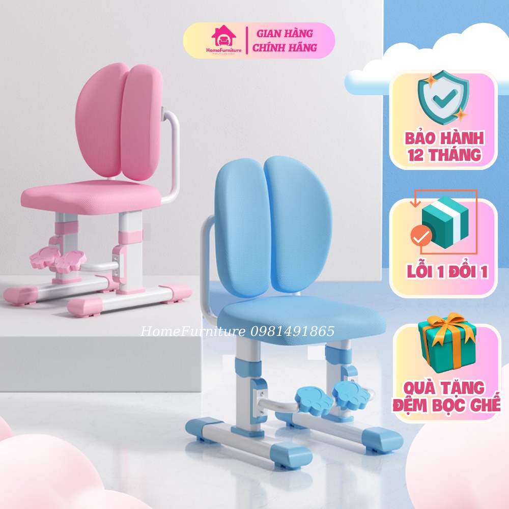 Ghế học sinh chống gù Home Furniture 008, Ghế chống gù cho bé Nâng hạ độ cao có giá đỡ chân