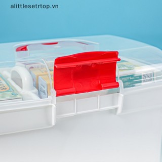 Alittlesetrtop plastic multi-function family emergency box portable first aid kit storage organizer box with handle medicine chest tools.