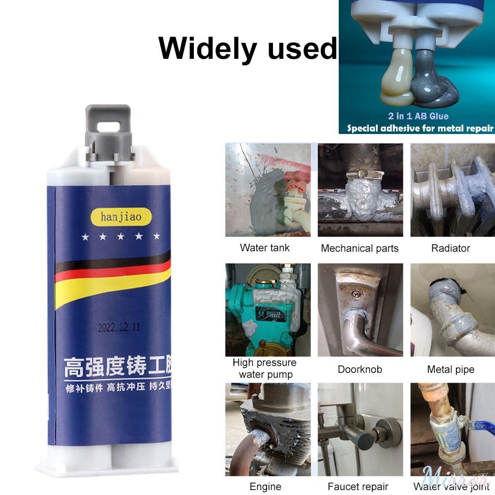 ♕ 50g/100g Keo sửa chữa kim loại Keo A&b Caster công nghiệp 2 trong 1 Keo chịu nhiệt Mối hàn lạnh Chất sửa chữa khuyết tật mạnh Keo Keo gang