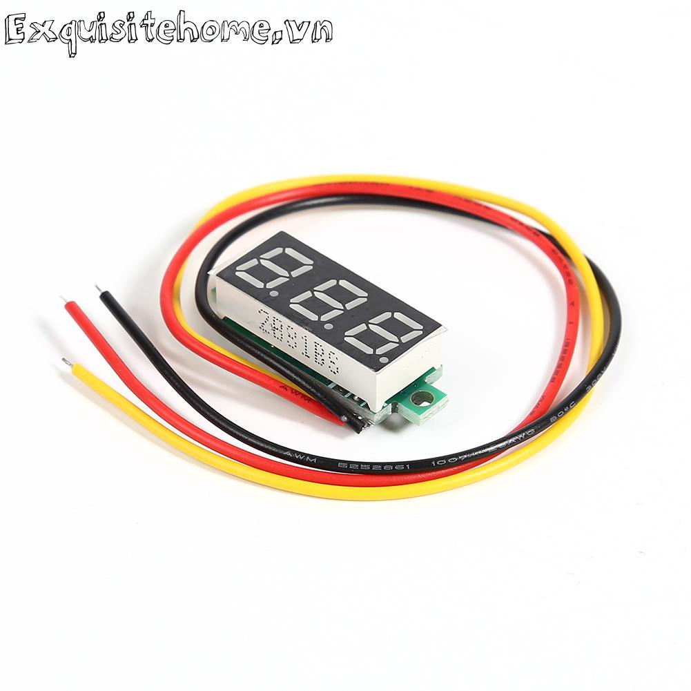 0,28 inch dc 0-100v 3 dây đồng hồ đo điện áp mini đồng hồ đo vôn kế màn hình led