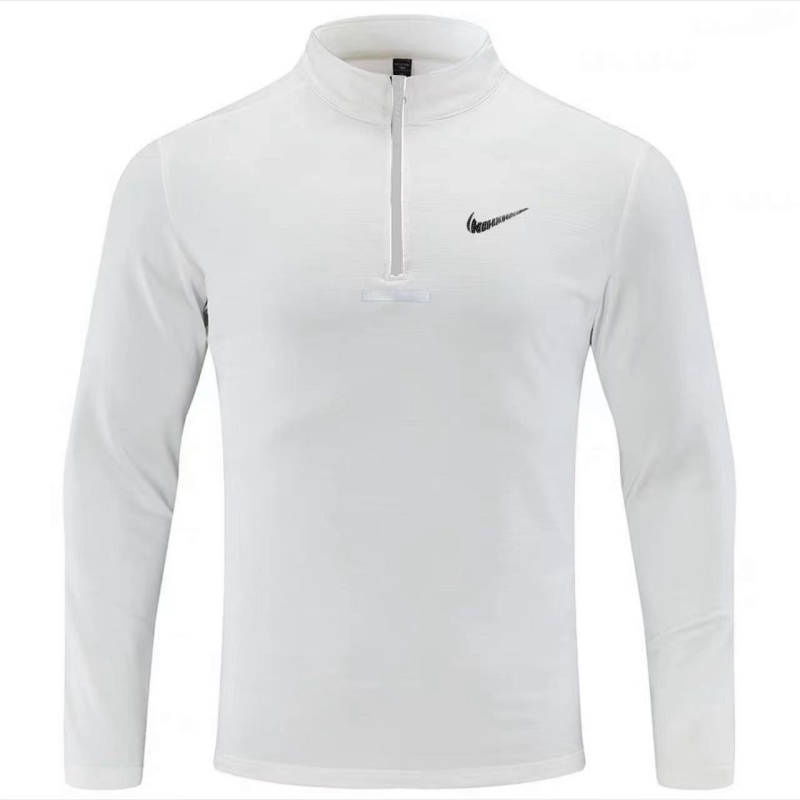 Sports Long-Sleeved T-shirt Men's Running Fitness Football Training Suit Breathable Stand Collar Half Zip Tight Quick-Drying Top IvOw