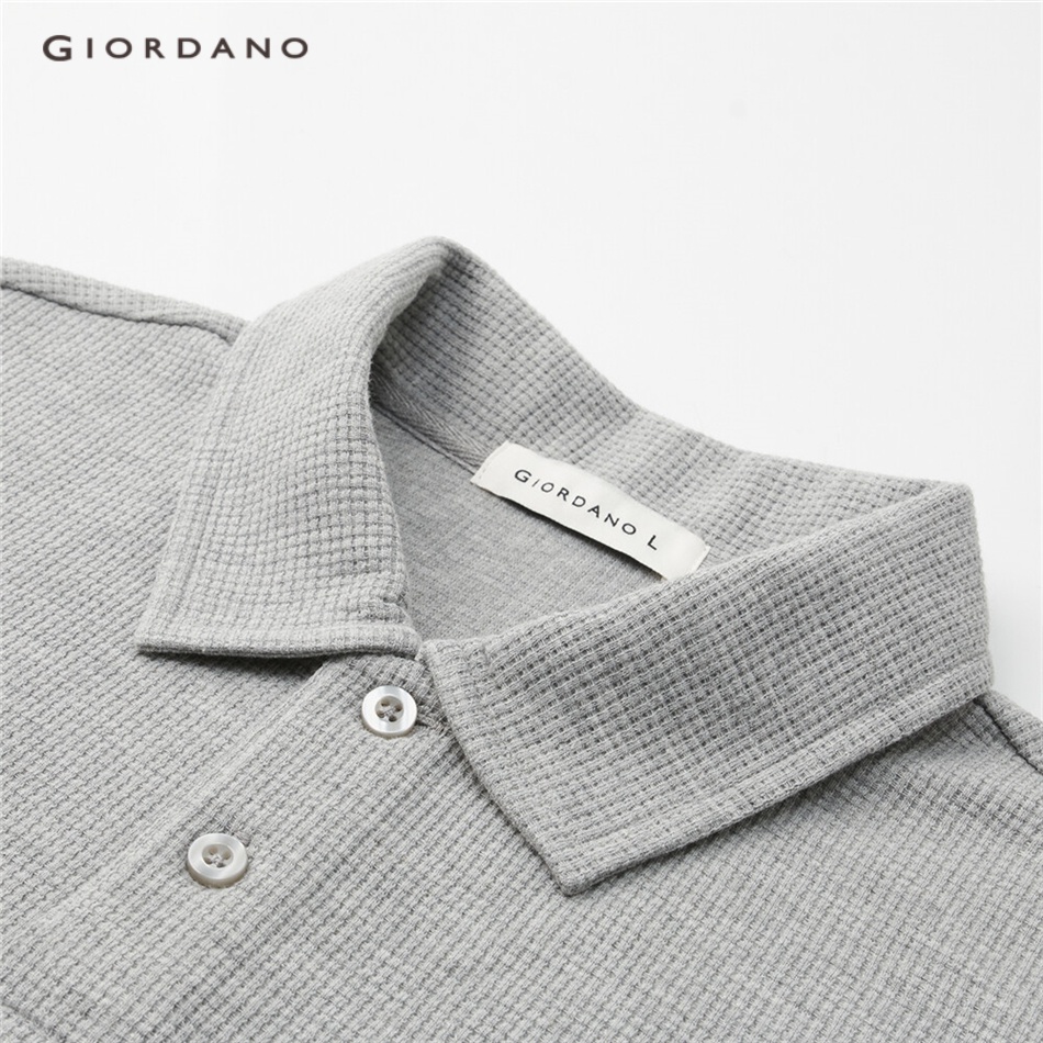 Áo polo nam GIORDANO 18013614 tay dài có túi thời trang