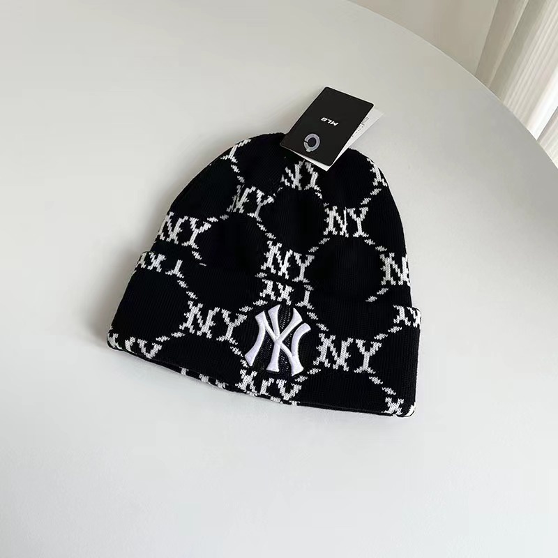 Thời trang mùa đông phụ nữ đàn ông ny b beanies mũ dệt kim mùa thu nữ mũ bonnet unisex mũ ấm