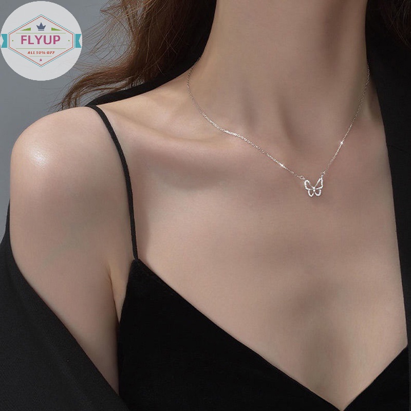 Vòng cổ Mặt Hình Bướm Đính Đá Pha Lê Thanh Lịch Cho Nữ vn