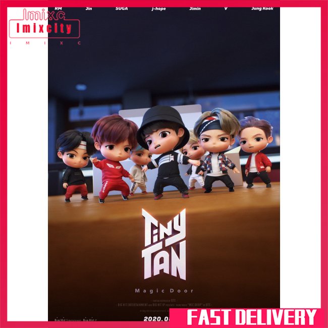 Set 7 mô hình mini IMIXCITY BTS Tinytan anime nhóm Bangtan Boys làm đồ chơi quà tặng cho người hâm mộ