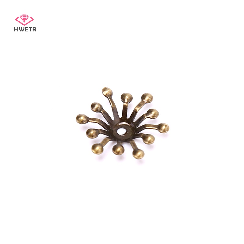 Hwetr 50 cái vintage filigree flower wraps connectors kim loại thủ công mỹ nghệ handmade diy trang sức mới