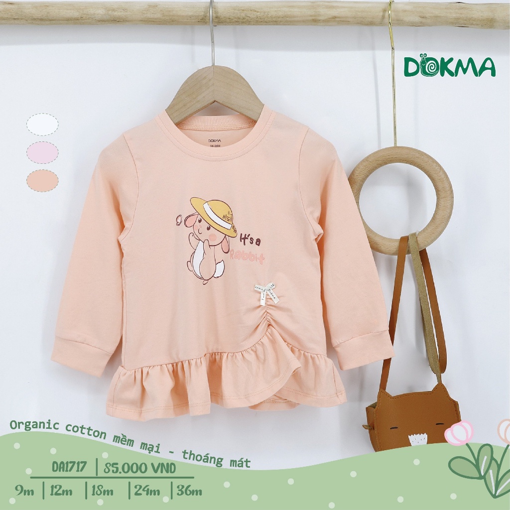 DOKMA - Áo dài tay bé gái DA1717 size 9-36M