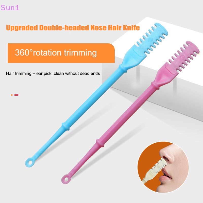 Sun1> 360 độ rotag double head nose hair trimmer earpick nose hair removal dụng cụ cắt tỉa lông tai mũi cầm tay tốt