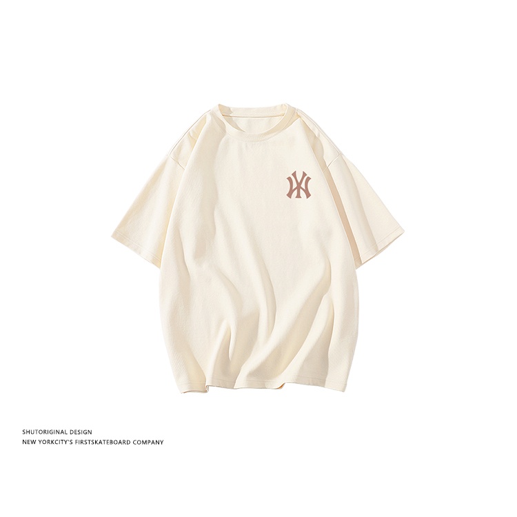 N-y co-thương hiệu mùa hè hợp thời trang thương hiệu nam crewneck cotton, tay ngắn, túi rời casual top couple t-shirt