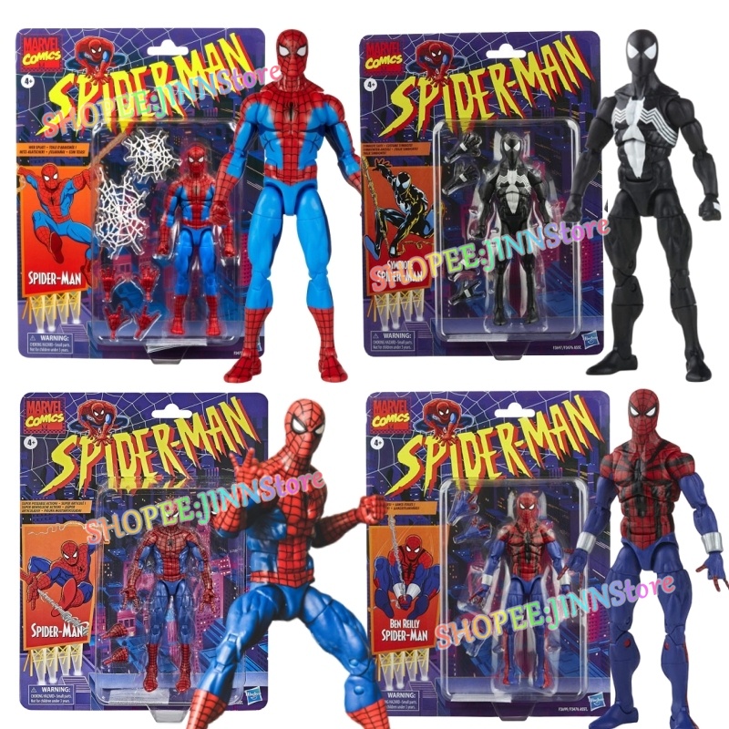- Jn - 6-inch hasbro marvel legends retro spiderman cardback action figure classic spider web spider man sưu tầm đồ chơi mô hình
