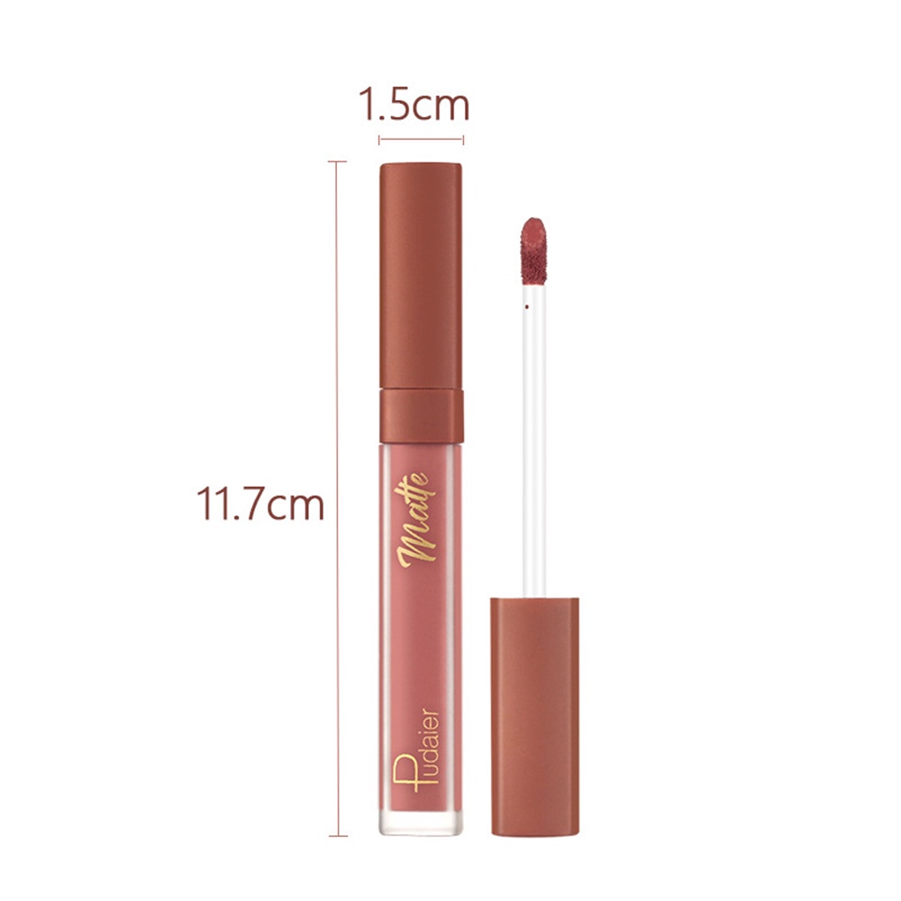 Pudaier lip gloss high gloss moisturizing red lip tint lipstick makeup longlasting color non-stick cup lip gloss 12 màu