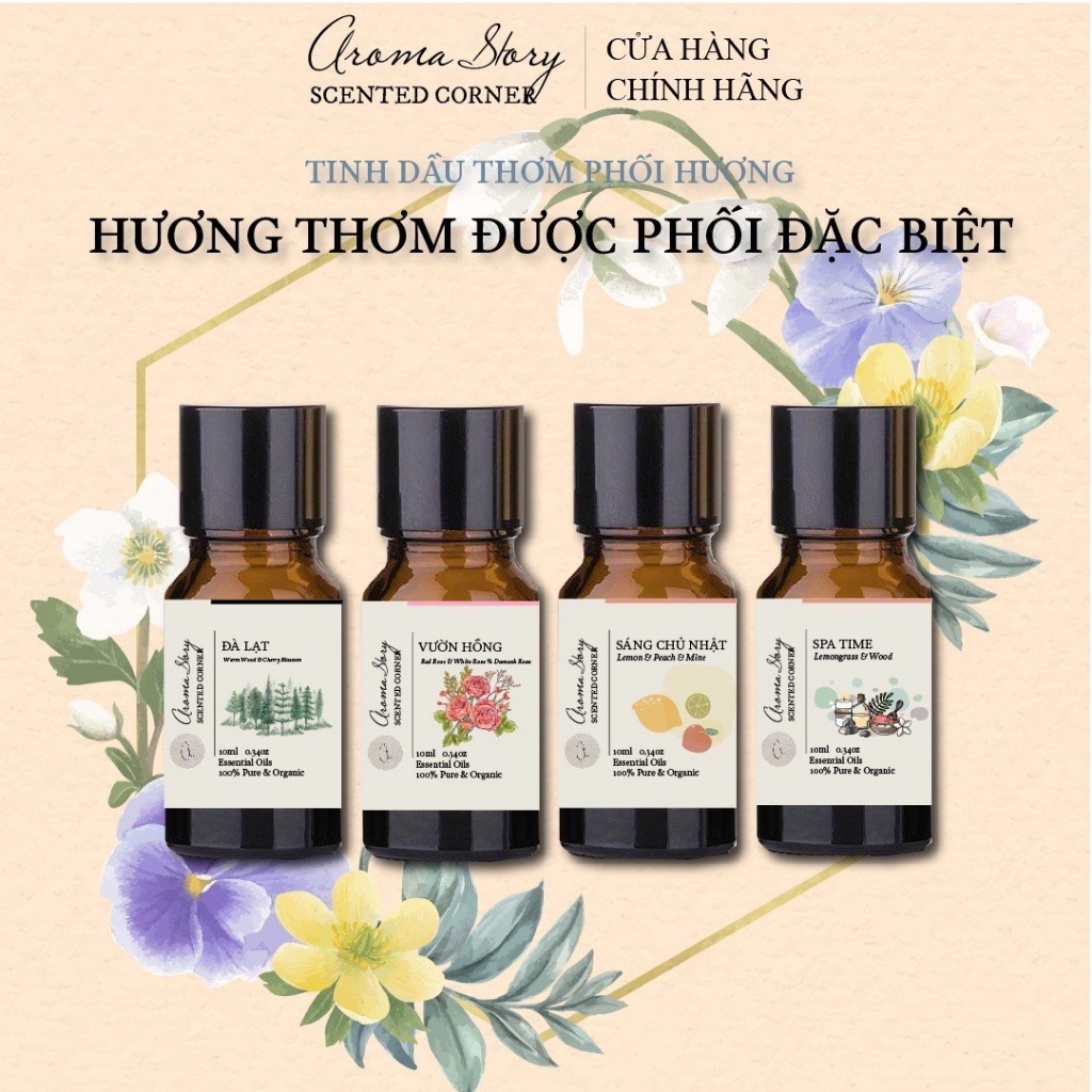 Tinh Dầu Hợp Hương Thiên Nhiên Các Loài Hoa, Quả, Thảo, Mộc Aroma Story Dùng Để Xông Phòng Khử Mùi, Làm Nến Thơm