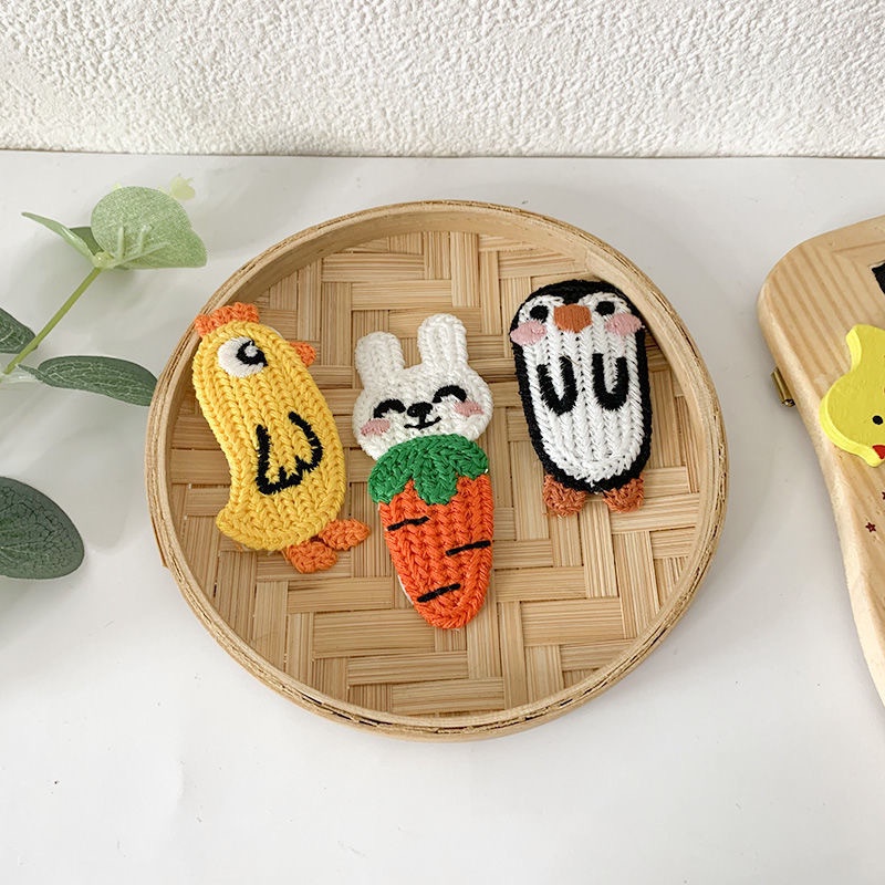 Kẹp Tóc Vải Len Nhỏ Hoạt Hình Dễ Thương Phong Cách Hàn Quốc Cho Nữ