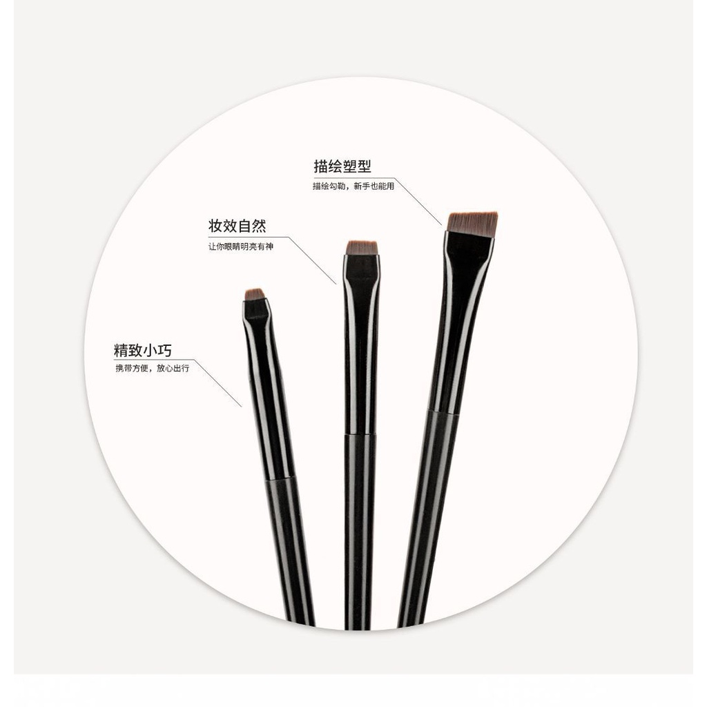Jiaqi same style 3-piece set blade eyeliner brush fine oblique eyebrow brush outline eyeliner ultra-thin eyeshadow brush makeup brush