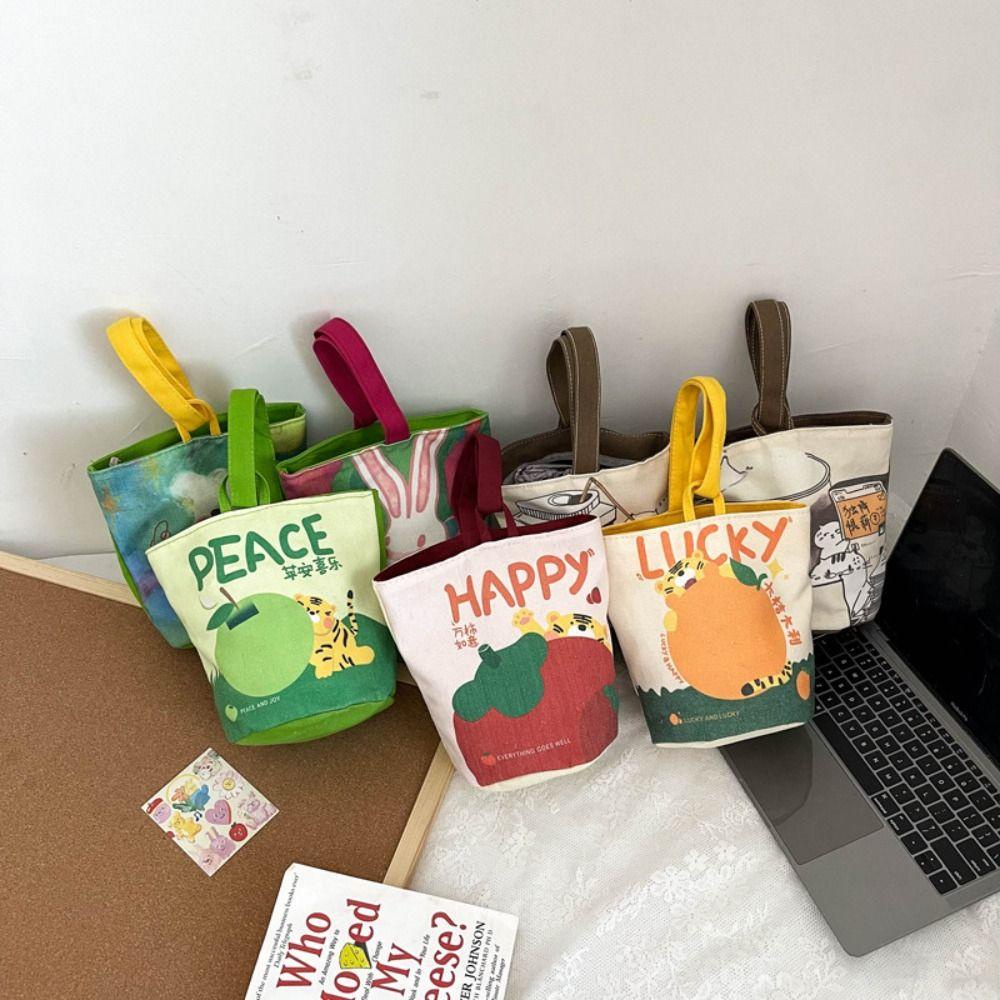 Ofular Túi vải Đeo Chéo Màu Trơn In Họa Tiết Hoạt Hình Phong Cách Tối Giản Thời Trang Cho Nữ