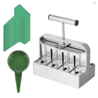3elife soil blocker soil block maker 2 inch 8 cell soil blocking tool kit với 3 kích cỡ seed pins comfort-grip handle soil blocks để gieo hạt bảo vệ cấy ghép cây con từ da