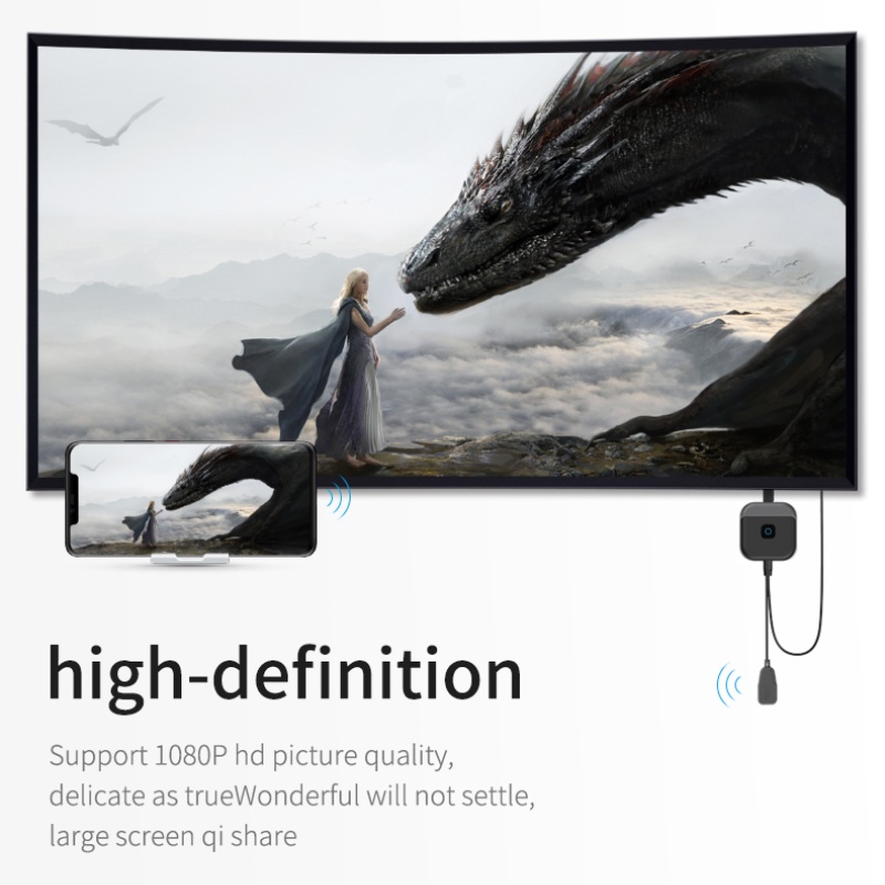 Bộ thu video không dây tương thích hdmi phản chiếu màn hình 2.4g 5g 1080 4k wifi display tv stick dongle adapter cho tv máy chiếu điện thoại di động bộ chia màn hình không dây