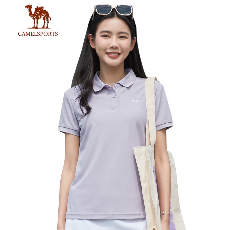 CAMEL SPORTS sports polo shirt women summer new quick-drying breathable short-sleeved loose lapel top casual half-sleeved t-shirt