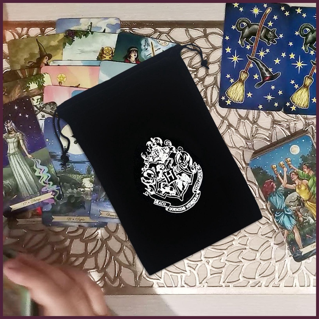 Túi Dây Rút Đựng Thẻ Bài Tarot Thêu Họa Tiết Dễ Thương