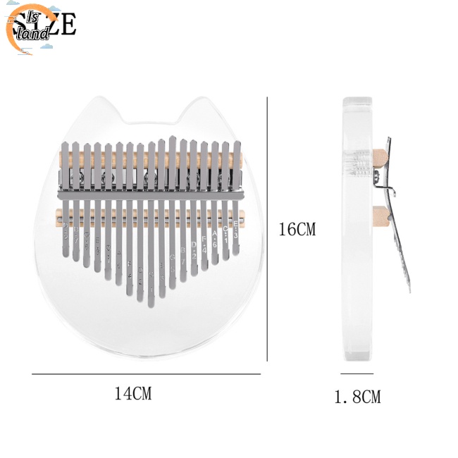 Đàn Kalimba 17 Tông Bằng Acrylic Trong Suốt Dành Cho Người Mới Bắt Đầu