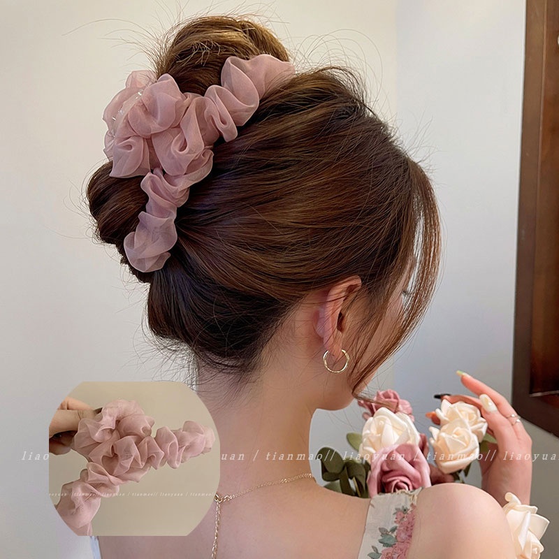 Kẹp Tóc Phối Lưới Thời Trang Mùa Hè Phong Cách Hàn Quốc Dành Cho Nữ