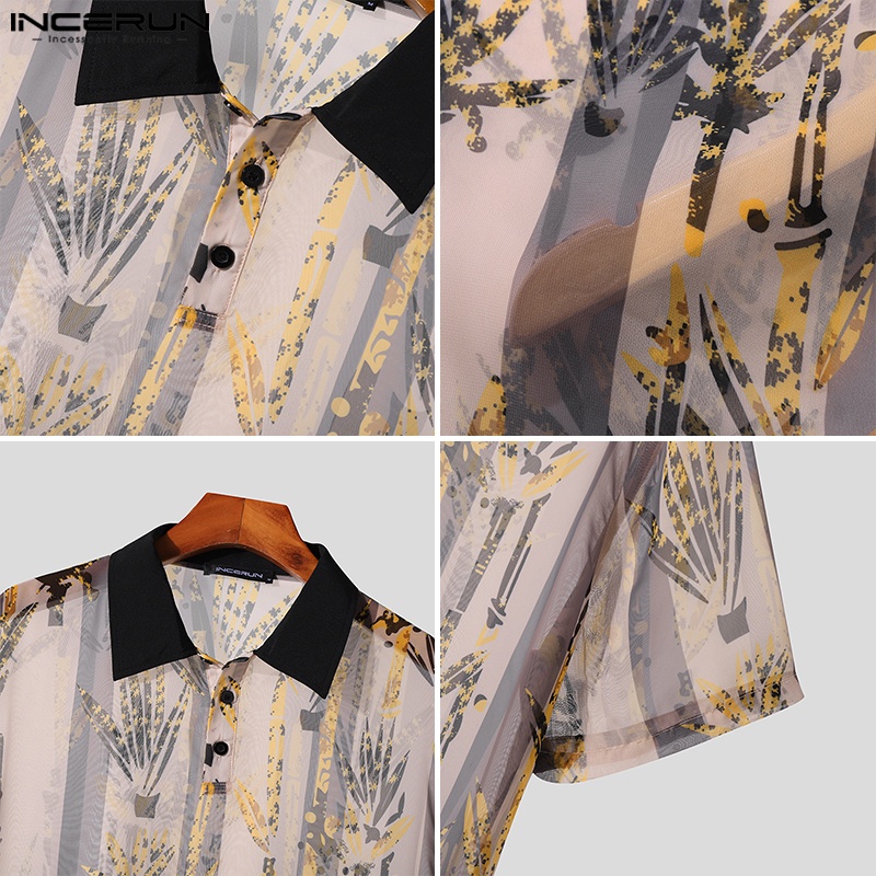 Áo Sơ Mi POLO Tay Ngắn Họa Tiết Sọc In Cá Tính