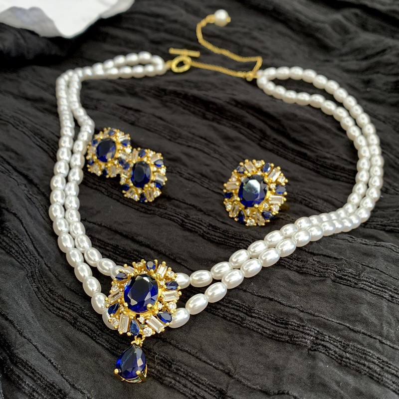 Set 1 Vòng cổ Ngọc Trai Phong Cách Baroque Vintage Dành Cho Nữ