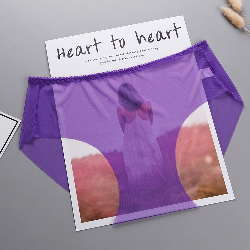 Bộ 3 Quần Lót Lưới Siêu Mỏng Màu Trơn Không Đường May Plus Size L-XXXL