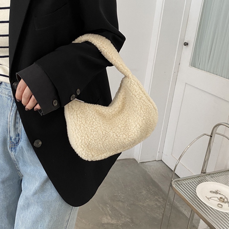 Túi Xách Lông Nhung Mềm Mại Thiết Kế Đơn Giản Thời Trang Cho Nữ